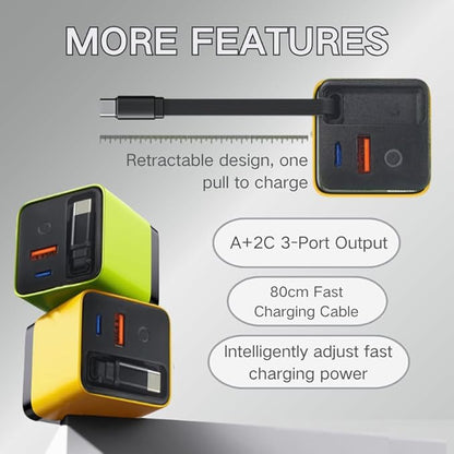 3-in-1 Charger with Retractable Cables