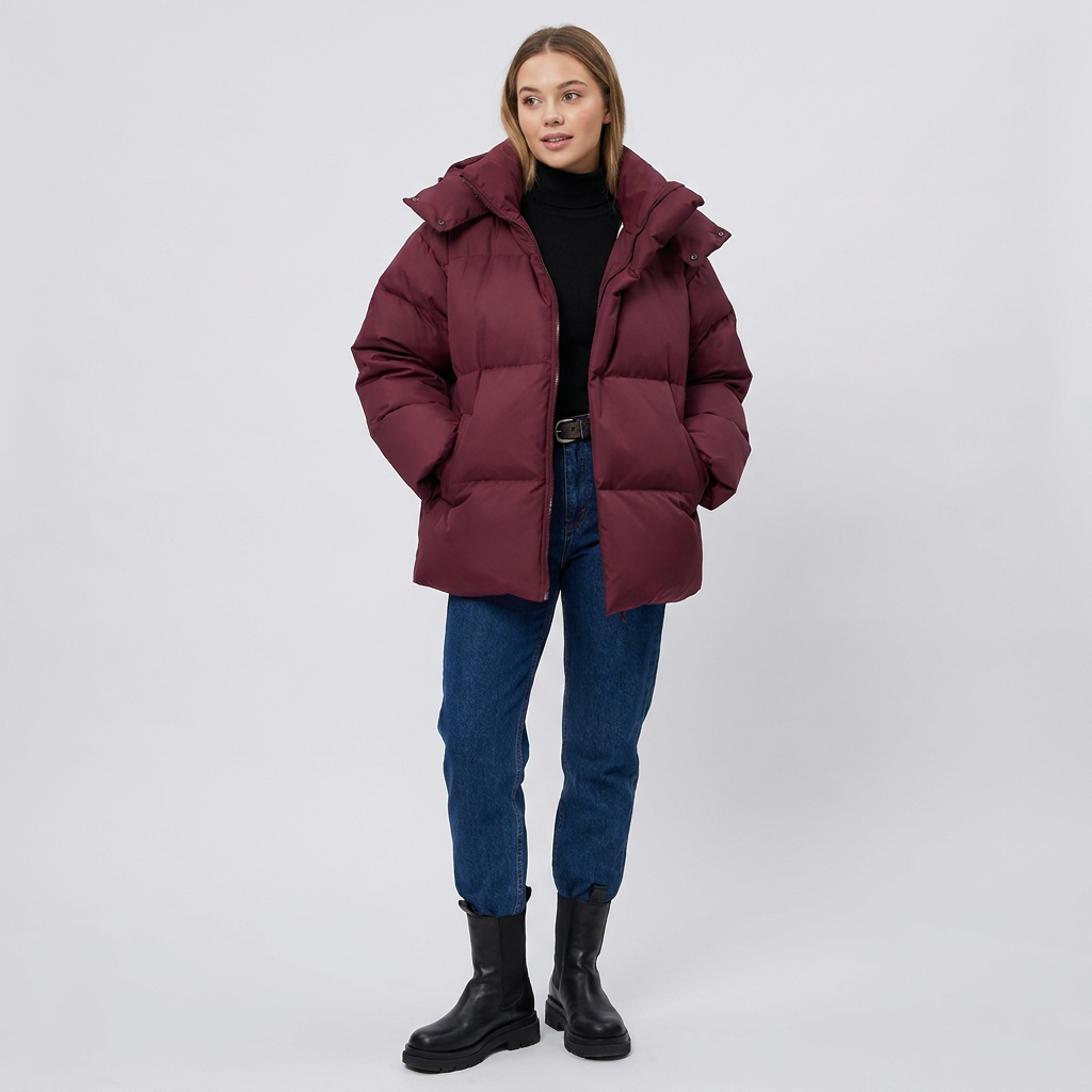 Hooded Lightweight Quilted Puffer Jacket for Women